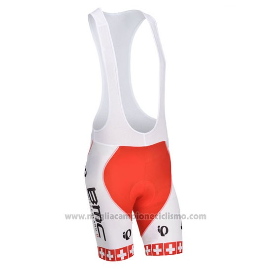2014 Abbigliamento Ciclismo BMC Campione Svizzera Arancione e Bianco Manica Corta e Salopette